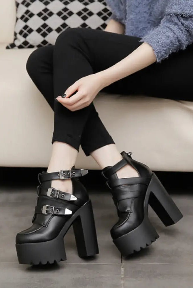 Hellraiser' Black Alt High Heel Boots