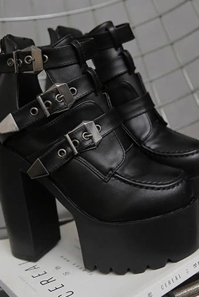 Hellraiser' Black Alt High Heel Boots