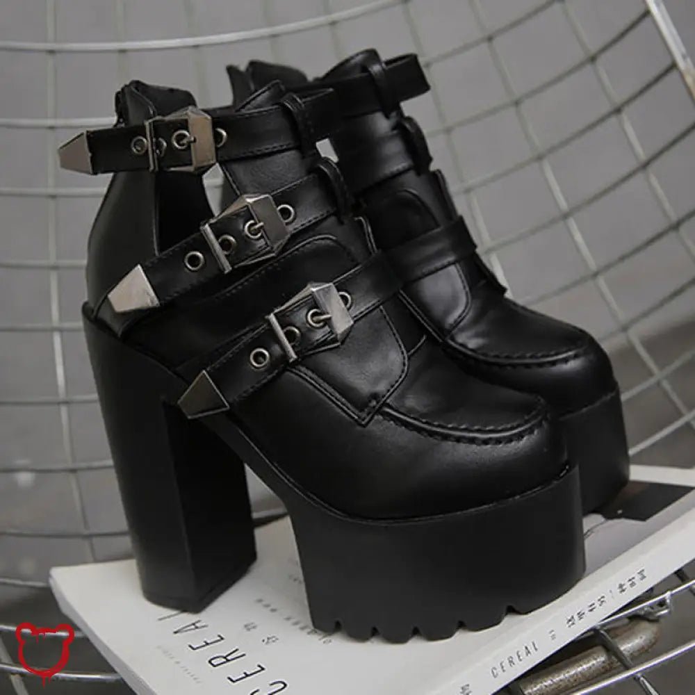 Hellraiser' Black Alt High Heel Boots - The Cursed Closet