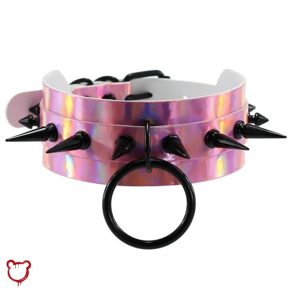Holo Black Spike Choker (4 shades)' - The Cursed Closet