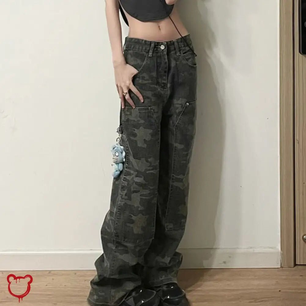 Hunted' Harajuku Green Cargo Pants - The Cursed Closet