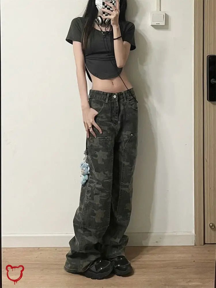 Hunted' Harajuku Green Cargo Pants - The Cursed Closet