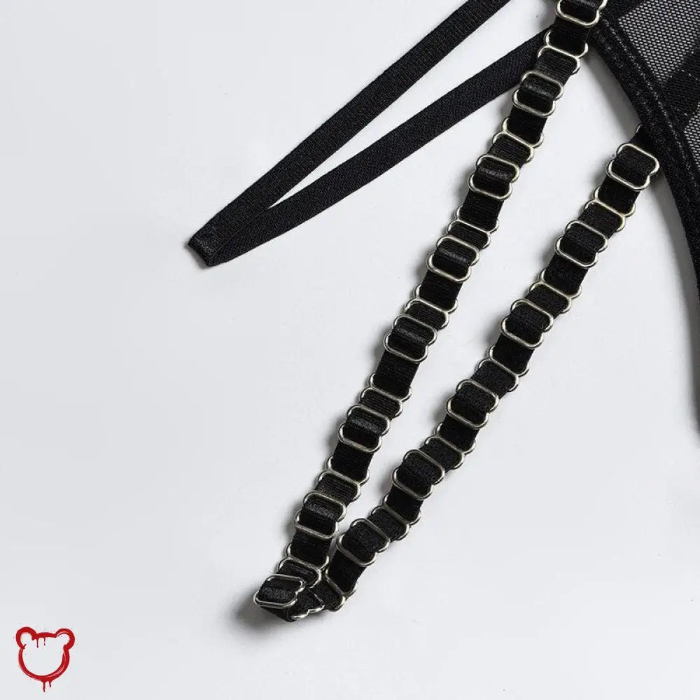 Ideal Noir Mesh Lingerie Ensemble - The Cursed Closet