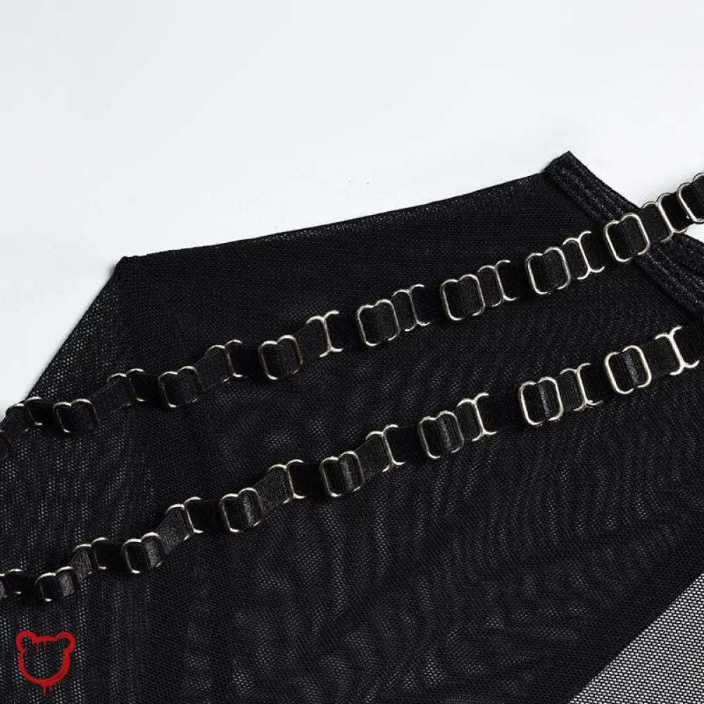 Ideal Noir Mesh Lingerie Ensemble - The Cursed Closet