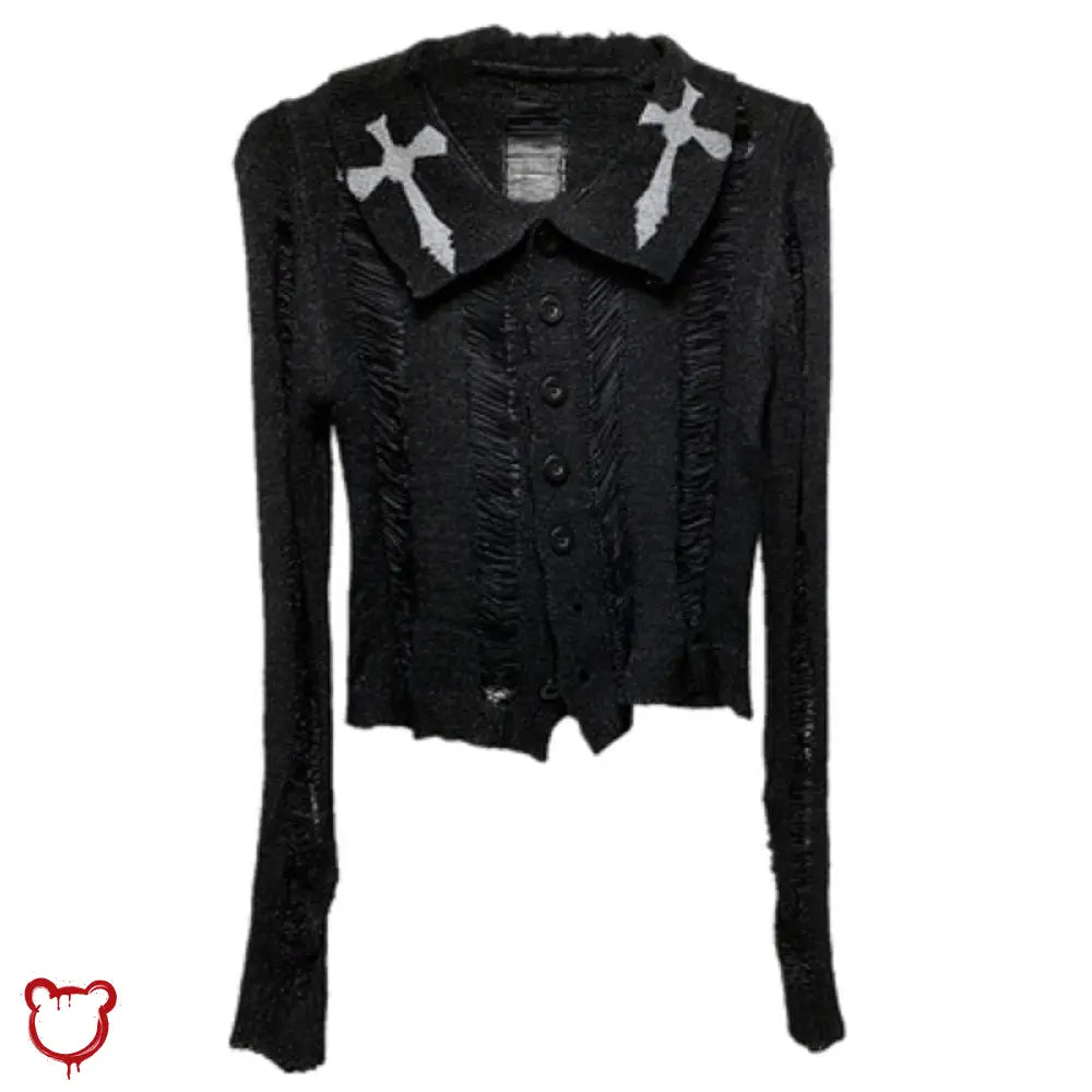 Invoke' Dark Mesh Cardi - The Cursed Closet