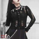 Invoke' Dark Mesh Cardi - The Cursed Closet