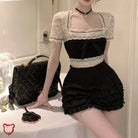 Kawaii Black & Beige Bow Set - The Cursed Closet