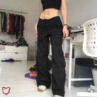 The Cursed Closet 'Trend Killer' Black Baggy Cargo Pants at $39.99 USD