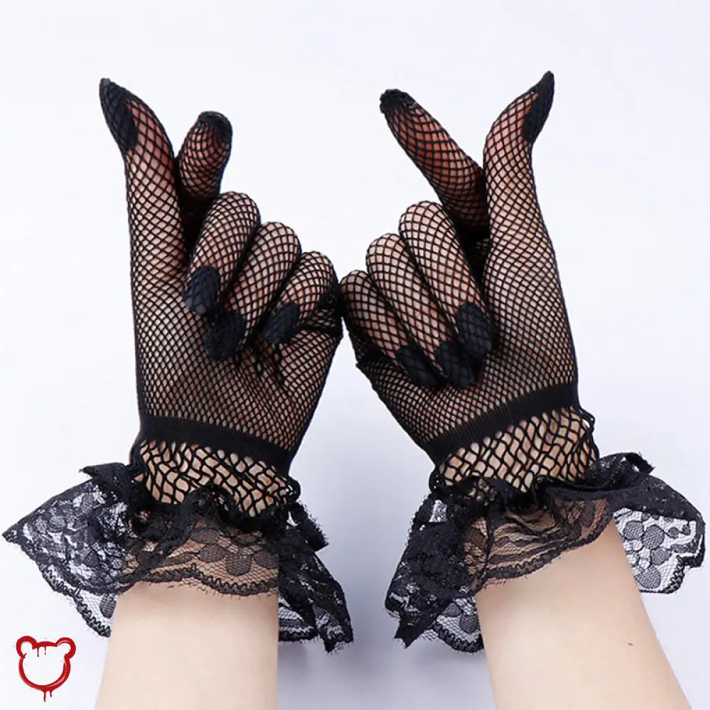 Lace Gothic Fishnet Gloves Accessories