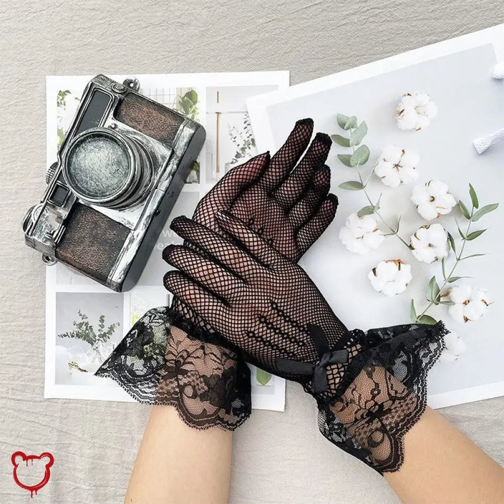 Lace Gothic Fishnet Gloves - The Cursed Closet