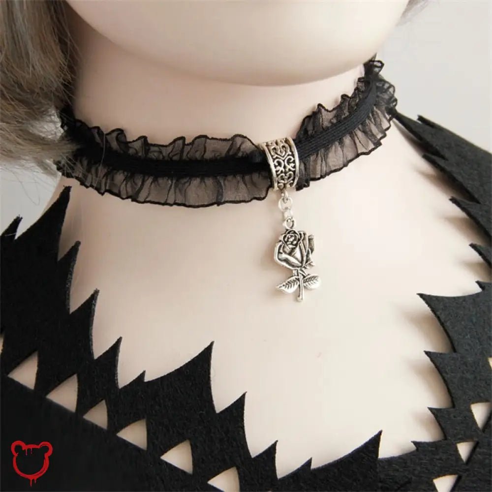 Lace Rose Choker - The End. - The Cursed Closet