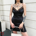Lace Strap Satin Dress - The Cursed Closet