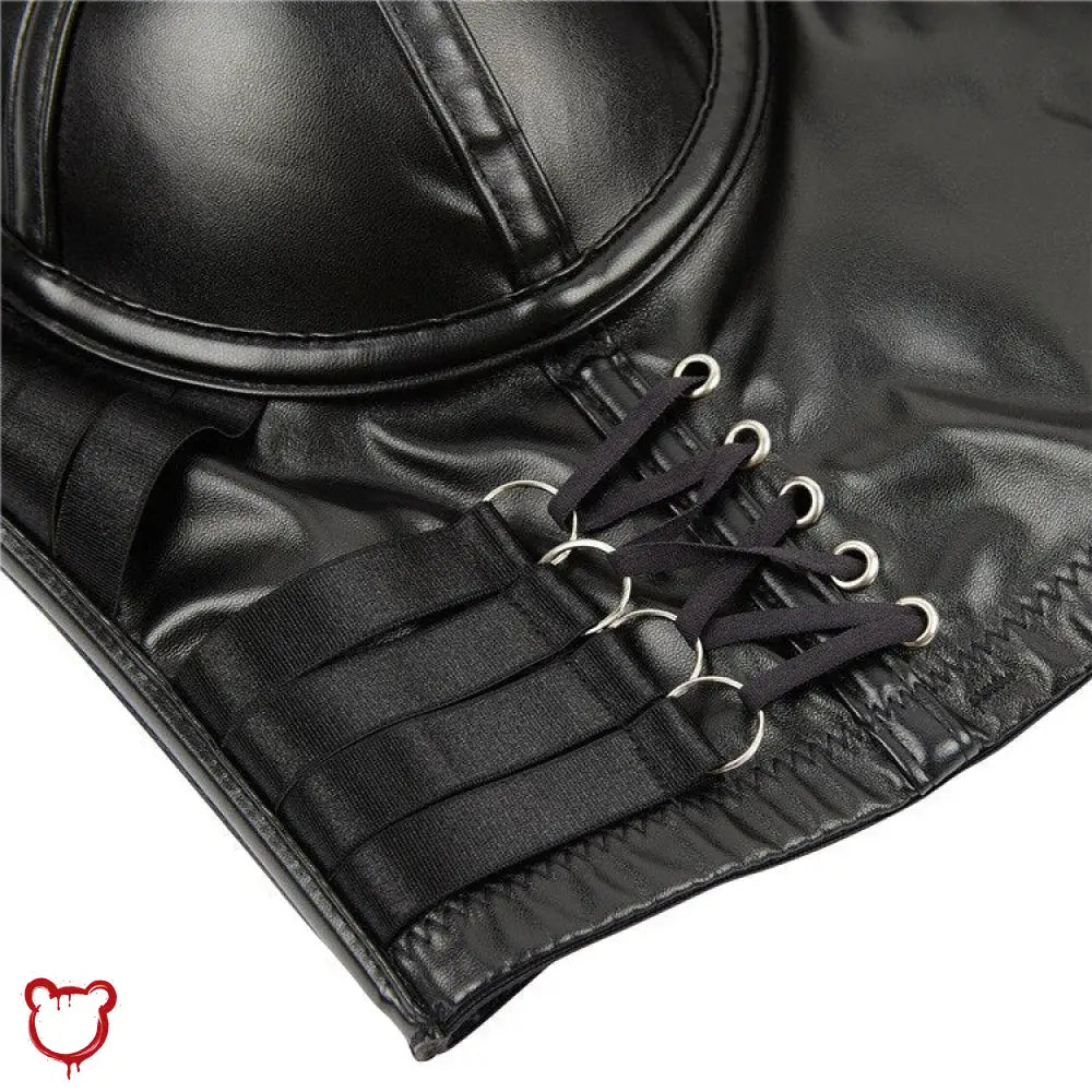 Lace Underbust Corset in Black PU - The Cursed Closet