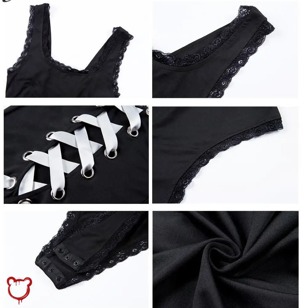 Lace - Up Cursed Bodysuit - The Cursed Closet