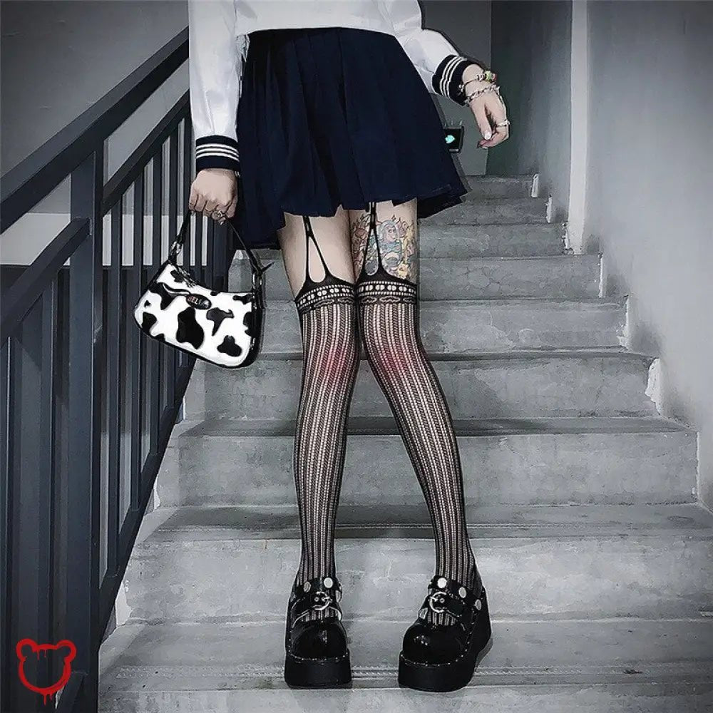 Lace Up Lolita Socks - The Cursed Closet