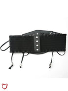 Lace - Up PU Corset Belt, Black - The Cursed Closet