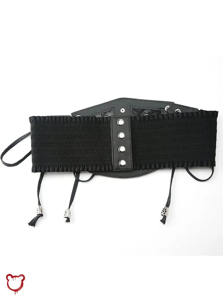 Lace - Up PU Corset Belt, Black - The Cursed Closet