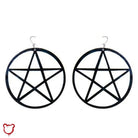 Large Black Pentagram Earrings - The Cursed Closet