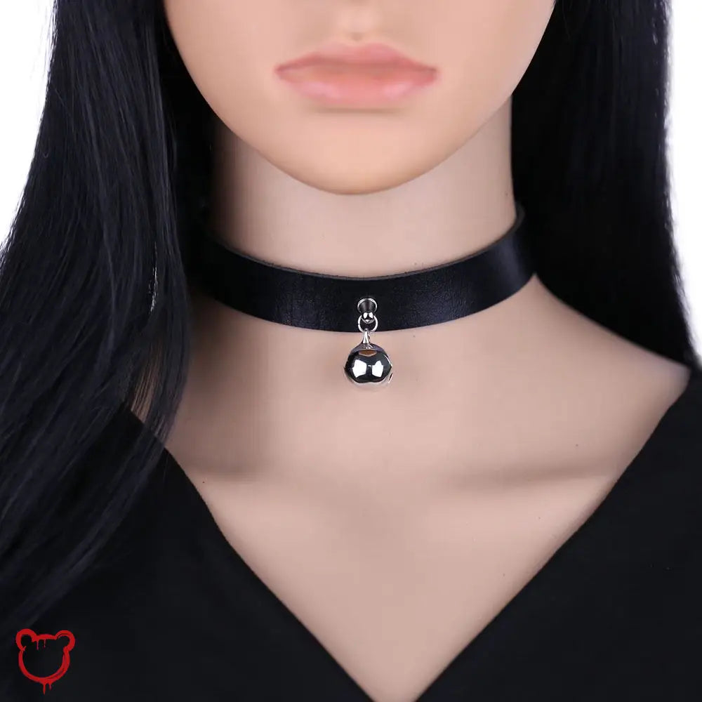 Leather Bell Pendant Collar