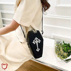 Leather Gothic Coffin Shoulder Bag - The Cursed Closet