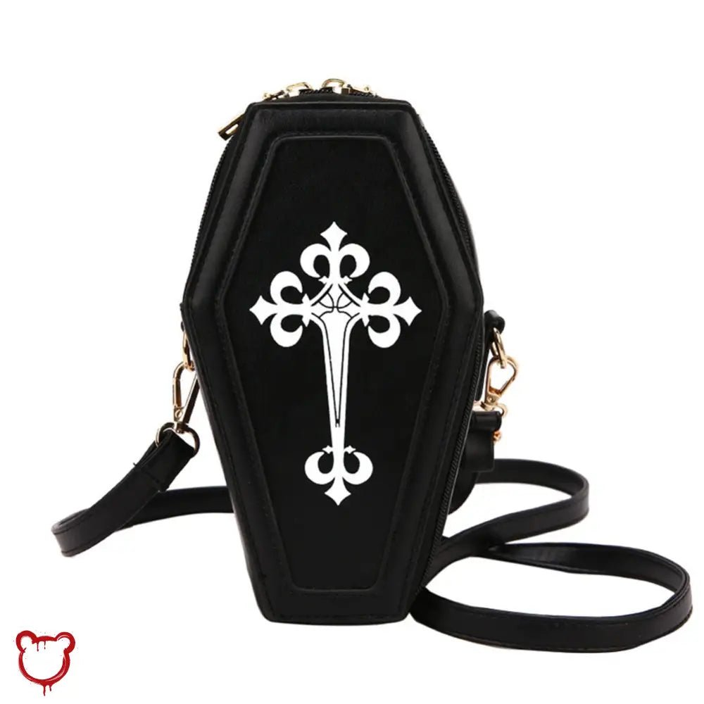 Leather Gothic Coffin Shoulder Bag - The Cursed Closet