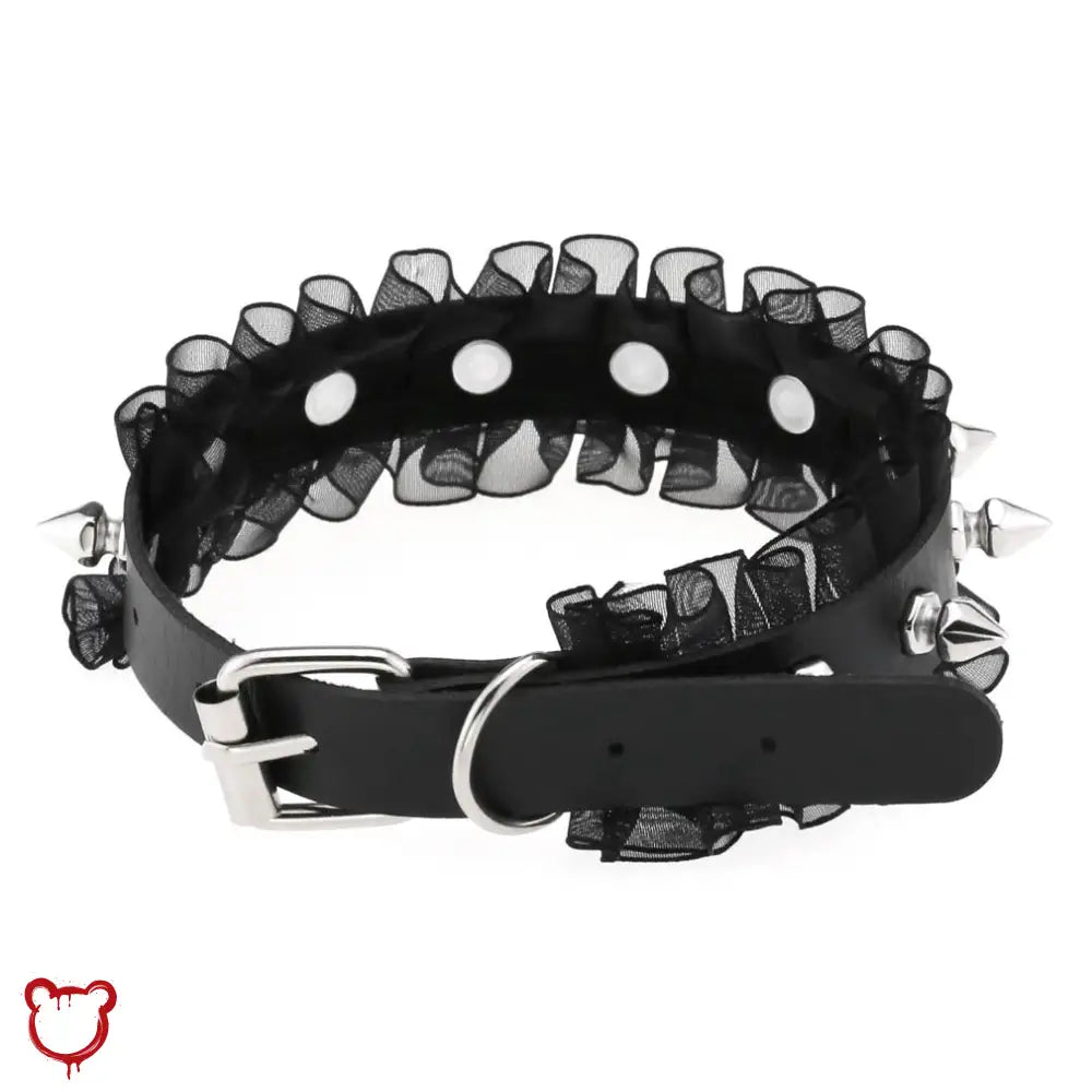 Leather Lace Choker - The Cursed Closet