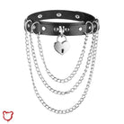 Love Hurts' Black Heart Padlock Chain Choker - The Cursed Closet