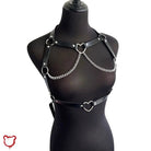 Love's Dark Leather Heart Chain - The Cursed Closet