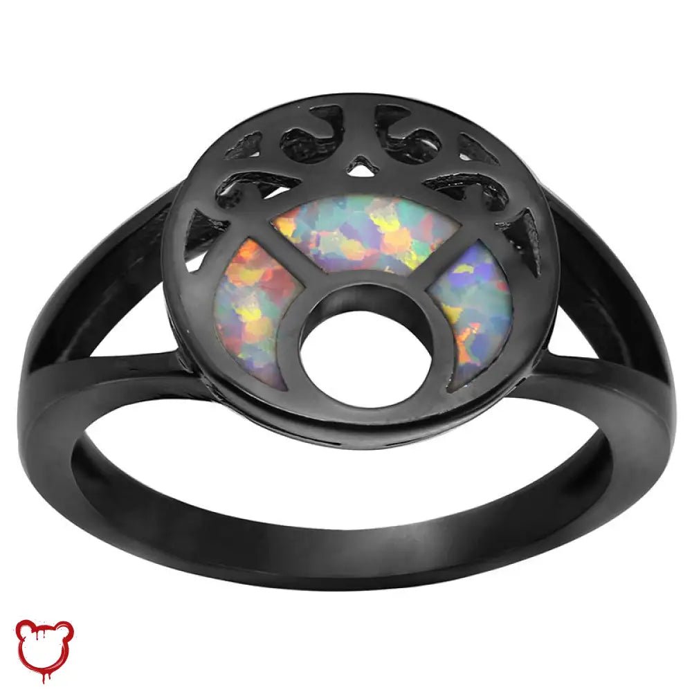Luna's Opal Black Ring - The Cursed Closet