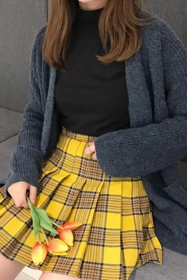 Manic Yellow Plaid Mini Skirt - The Cursed Closet