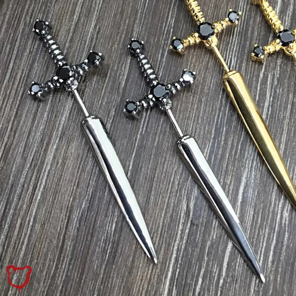 Metal dagger earrings - The Cursed Closet