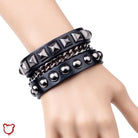 Metallic Leather Bracelets - The Cursed Closet