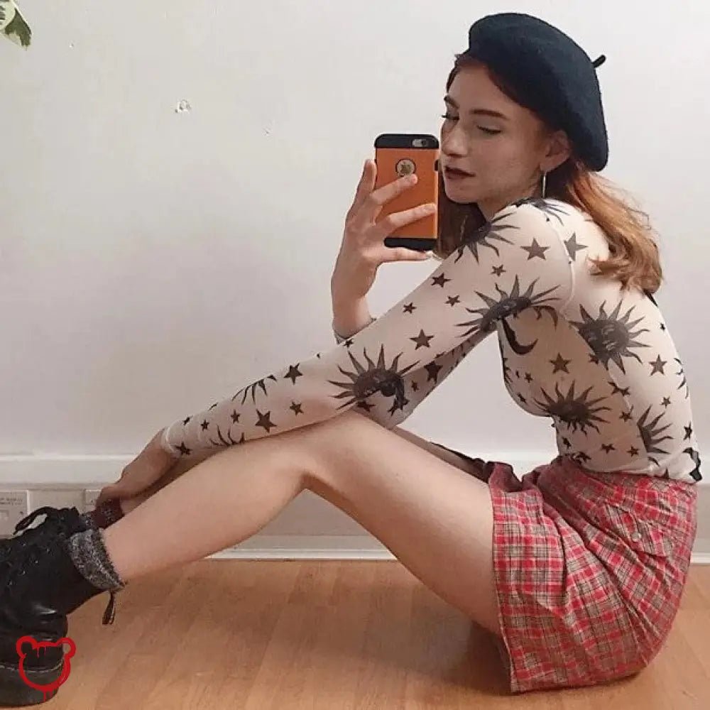 Moon and Star Mesh Top - The Cursed Closet