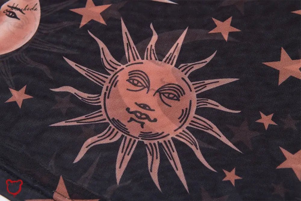 Moon & Star Black Mesh Top' - The Cursed Closet