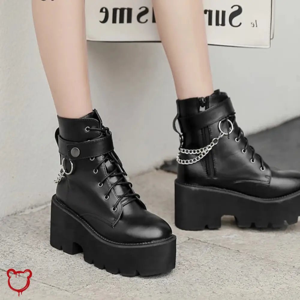 Myers' Gothic Block Heel Boots - The Cursed Closet