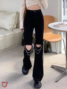 Mysterious Chain Split Pants' - The Cursed Closet