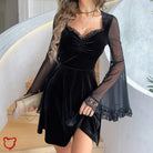 Mystic' Gothic Mesh Flare Dress - The Cursed Closet