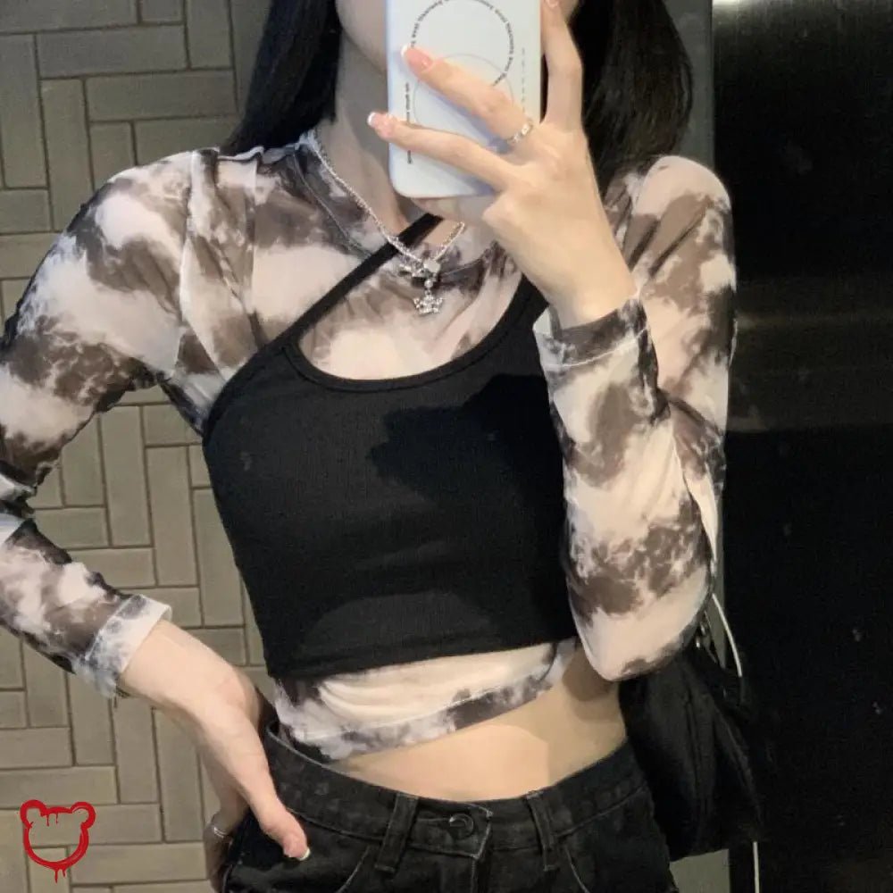 Night Mesh Tie Dye Top - The Cursed Closet