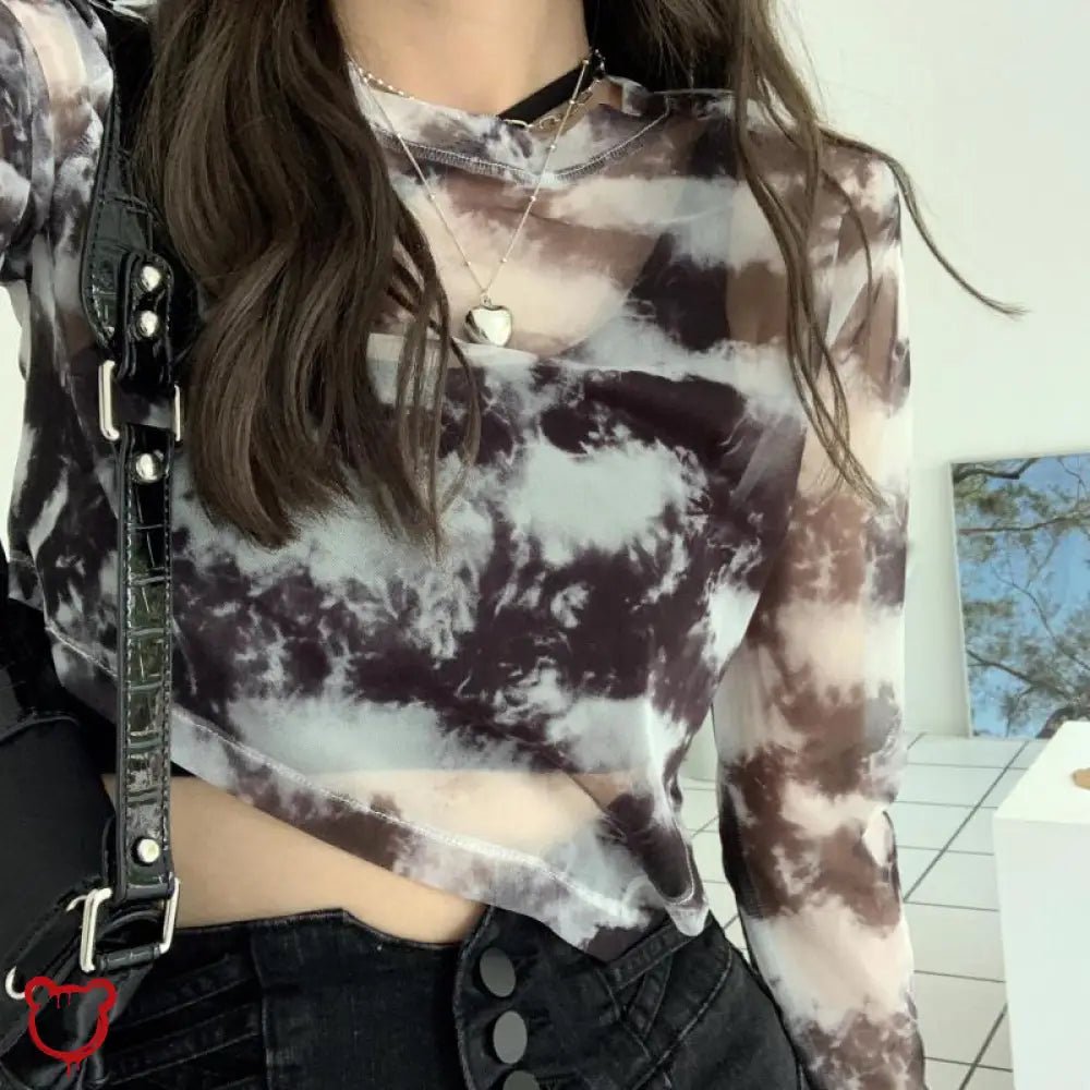 Night Mesh Tie Dye Top - The Cursed Closet