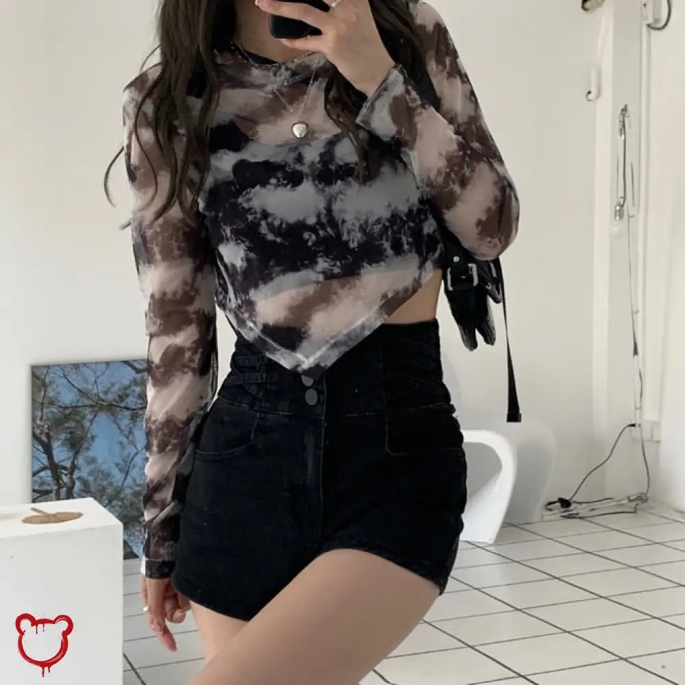 Night Mesh Tie Dye Top - The Cursed Closet