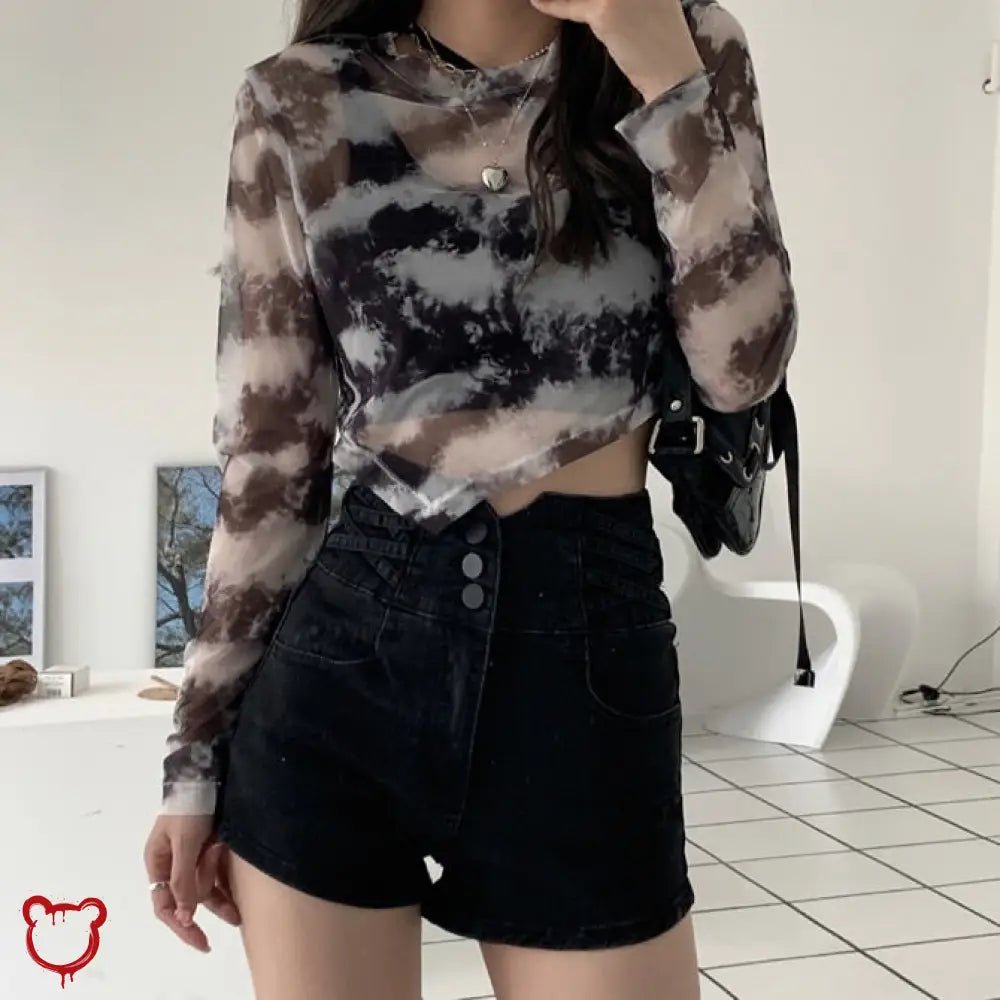 Night Mesh Tie Dye Top - The Cursed Closet