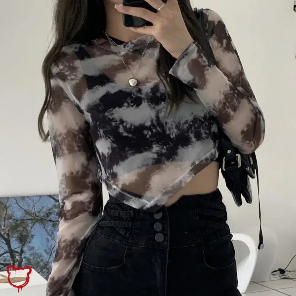 Night Mesh Tie Dye Top - The Cursed Closet