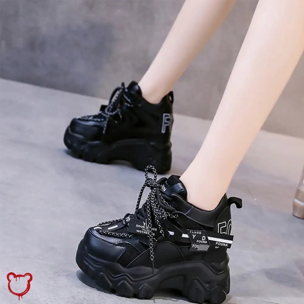 Night Risk' Black Grunge Shoes - The Cursed Closet