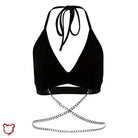 Black Alt Grunge Chain Crop Top - The Cursed Closet