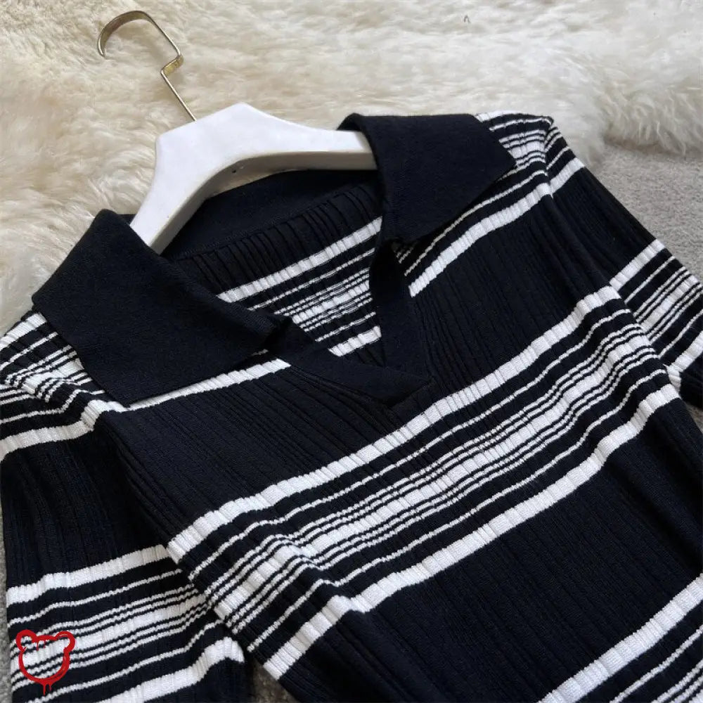Pandora Stripe Knit Bodycon Dress - The Cursed Closet