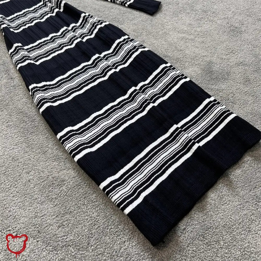 Pandora Stripe Knit Bodycon Dress - The Cursed Closet