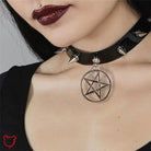 Pentagram Spike Choker - Black - The Cursed Closet
