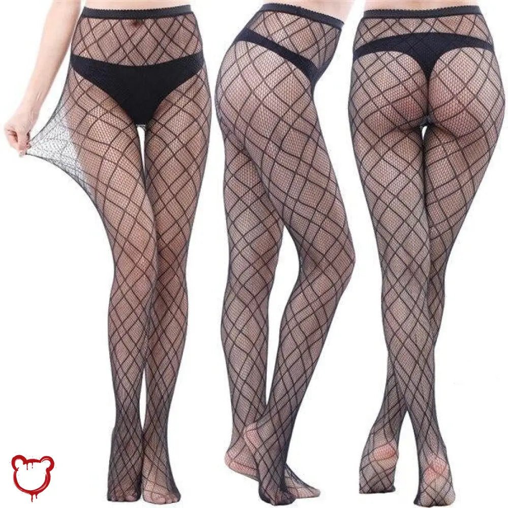 Plaid fishnet tights - The Cursed Closet