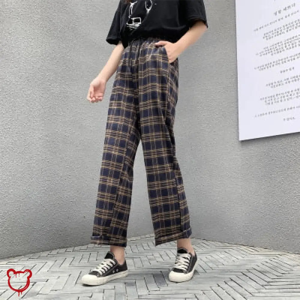 Plaid high waist pants (3 colors) - The Cursed Closet