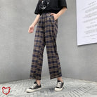 Plaid high waist pants (3 colors) - The Cursed Closet